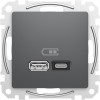 Priza USB tip A+C 45W Schneider Sedna antracit SDD114404