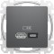 Priza USB tip A+C 45W Schneider Sedna antracit SDD114404