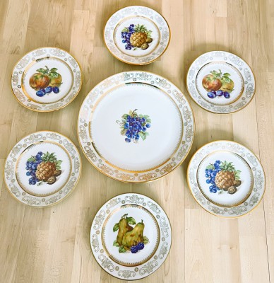 Set - desert / fructe - Kahla - 6 persoane - 1960 - poleit cu aur 24K foto