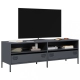 vidaXL Dulap TV Antracit 135x39x43.5cm Otel Laminat 2 Sertare si 2 Compartimente Comoda TV Moderna