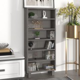 Dulap CD, gri deschis, 45x18x100 cm, lemn masiv de pin