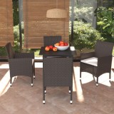 vidaXL Set mobilier de grădină cu perne, 5 piese, maro, poliratan 3094992