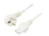 Cablu Alimentare Alb 2m Ștecăr Unghi CEE 7/7 la IEC C15, Goobay