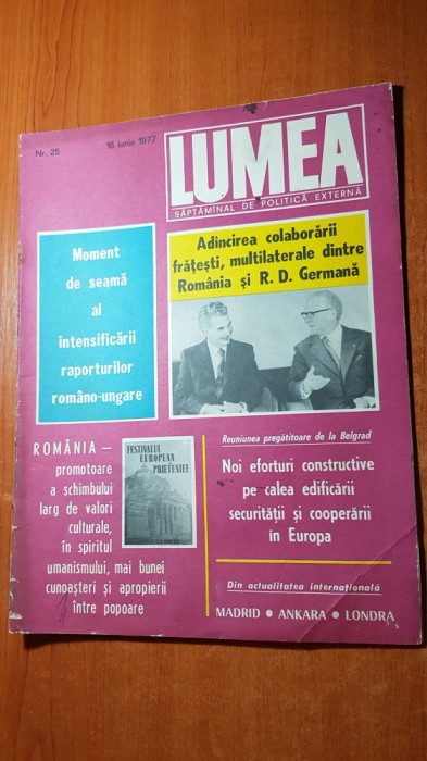 revista lumea 16 iunie 1977