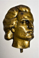 Mihai Eminescu - placheta turnata in bronz foto