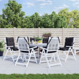 vidaXL Perne scaun cu spătar mic, 6 buc., negru carouri, textil oxford 377721