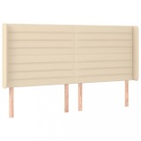 Cumpara ieftin Tablie de pat cu aripioare, crem, 163x16x118/128 cm, textil