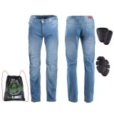 Pantaloni Moto Barbati W-TEC Shiquet Jeans XXL Negri Piele Termo Impermeabili