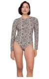 Body modelator pentru femei Oh!Zuza H42, cu maneca lunga, model floral, marime L - OUTLET