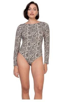 Body modelator pentru femei Oh!Zuza H42, cu maneca lunga, model floral, marime L - OUTLET foto