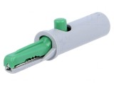 Bornă crocodil verde 6A 60VDC 7,5mm