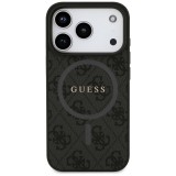 Husa silicon Guess iPhone 17 Pro - 4G Ring Classic Logo MagSafe (GUHMP17LG4GFRK)- Black