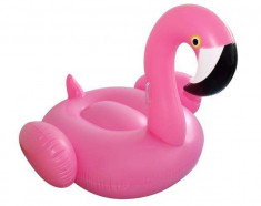 Saltea Gonflabila pentru Piscina model Flamingo, cu manere, 141x135cm, roz foto