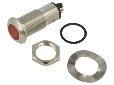 Lumină LED control roșie 24-28V IP67 &amp;Oslash;13mm foto