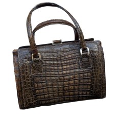 POȘETĂ VINTAGE LUCRATĂ MANUAL DIN PIELE NATURALĂ DE CROCODIL POROS