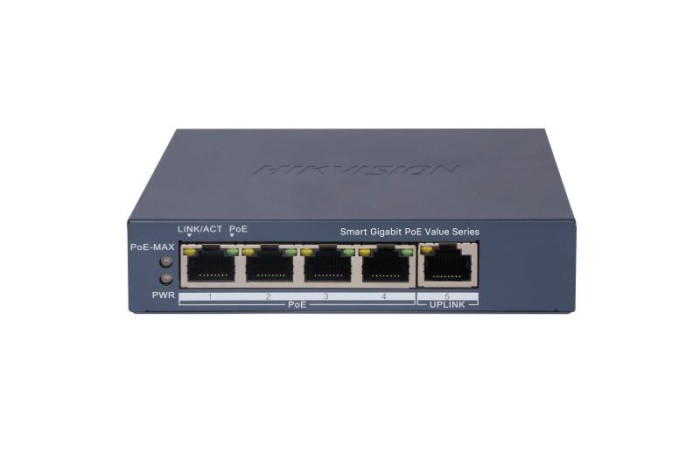 Switch PoE Hikvision DS-3E1505P-EI/M, 4 &times; Gigabit PoE port,1 &times;