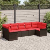 vidaXL Set de canapele pentru grădină 7 pcs Maro Rattan poli 3354183