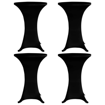 vidaXL Husă de masă cu picior &amp;Oslash;60 cm, 4 buc., negru, elastic foto