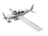 Macheta avion Piper Seneca N4160 metal 20cm cu suport de expunere sunet si lumini led in cabina