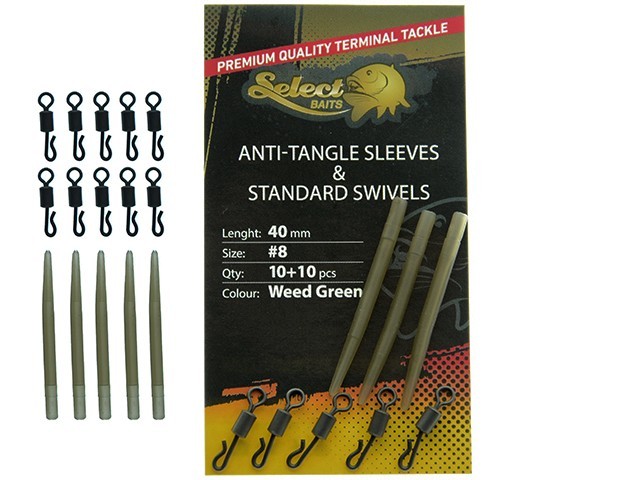 Select Baits Anti-tangle Sleeves and Standard Swivels 40mm/Nr.8