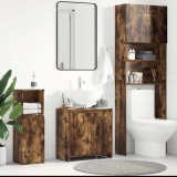 vidaXL Dulap de baie, stejar fumuriu, 60x33x61 cm, lemn prelucrat