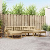 vidaXL Set de canapele de exterior cu pernă 6 pcs Alb și Bej 3386822