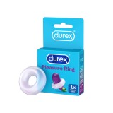 Inel pentru penis DUREX Pleasure Ring, din TPE, pentru erecții de durată și &icirc;mbunătățirea performanțelor sexuale, alb