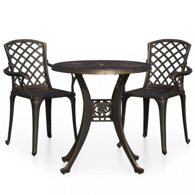 Set mobilier bistro, 3 piese, bronz, aluminiu turnat foto
