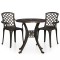 Set mobilier bistro, 3 piese, bronz, aluminiu turnat