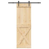 VidaXL Ușă glisantă cu set de feronerie 70x210 cm, lemn masiv de pin