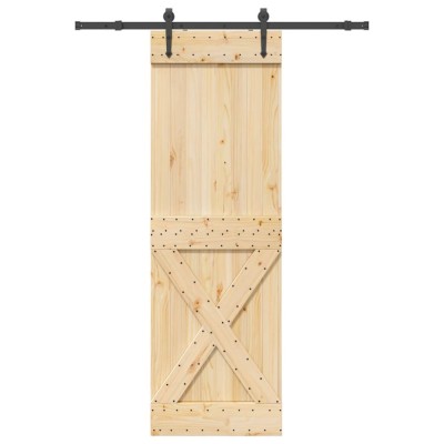 Ușă glisantă cu set de feronerie 70x210 cm, lemn masiv de pin foto