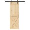 Ușă glisantă cu set de feronerie 70x210 cm, lemn masiv de pin