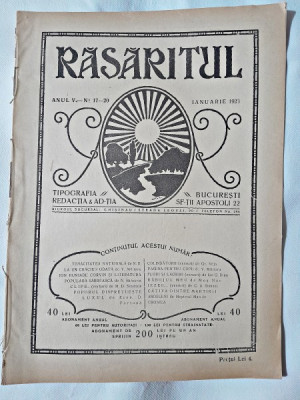 Revista Rasaritul, anul V, nr.17-20/1923 (din cuprins, versuri de V.Militaru) foto