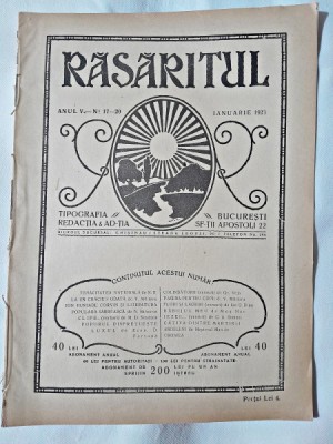 Revista Rasaritul, anul V, nr.17-20/1923 (din cuprins, versuri de V.Militaru) foto