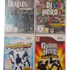 Joc Nintendo Wii The Beatles Rockband + Popstar Guitar + DJ Hero + Guitar Hero World Tour