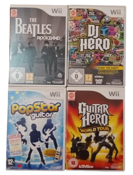 Joc Nintendo Wii The Beatles Rockband + Popstar Guitar + DJ Hero + Guitar Hero World Tour