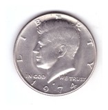 Moneda SUA 1/2 dollar/dolar 1974 D, stare buna, curata, America de Nord, Cupru-Nichel