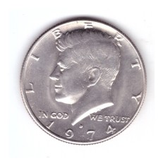 Moneda SUA 1/2 dollar/dolar 1974 D, stare buna, curata