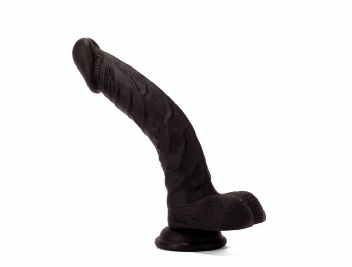 Dildo Realistic Colours Pleasure, Negru, 20 cm