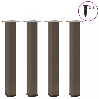 vidaXL Picioare masă consolă, 4 buc., oțel natural, 72-74 cm 4012471 foto