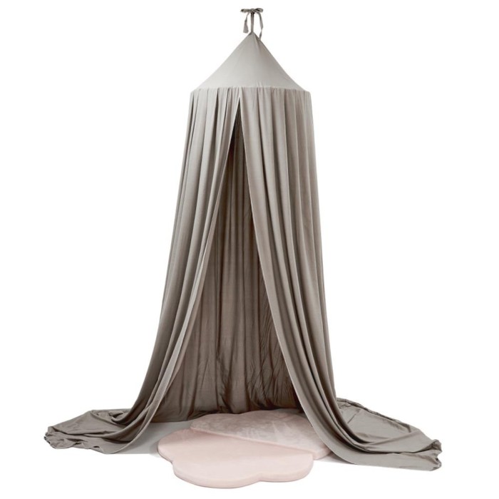 Baldachin suspendat tip cort 70x290 cm, decor camera copii, cu set montaj, gri Household NewTrend