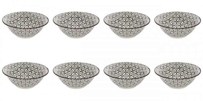 Set boluri, 8 piese, 450 ml, Portelan, Bej