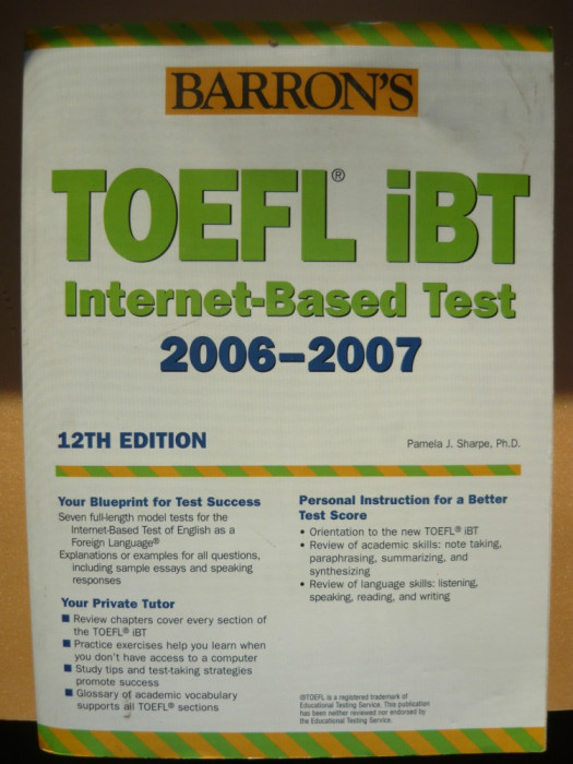 PAMELA J. SHARPE - BARRON&#039;S - TOEFL IBT 2006 - 2007 ( 12TH EDITION )