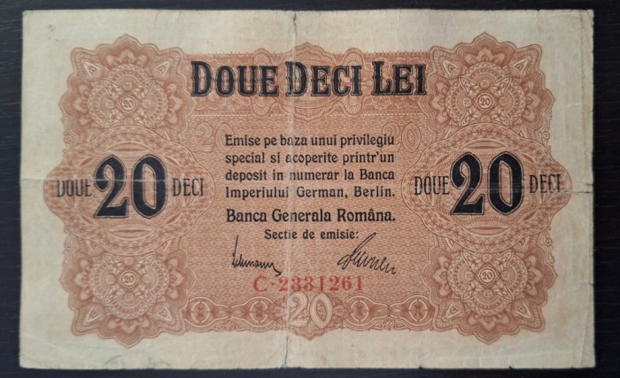 20 lei 1917 BGR VG