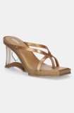 Melissa papuci MELISSA GLASS HEEL AD femei, culoarea auriu, toc pana, M.35801.BI353