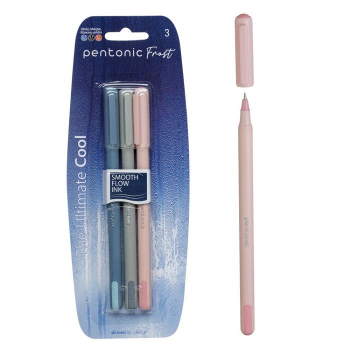 Set Pixuri Pentonic Frost, Smooth Flow Ink, Multicolor, 0.7mm, 3 Bucăți