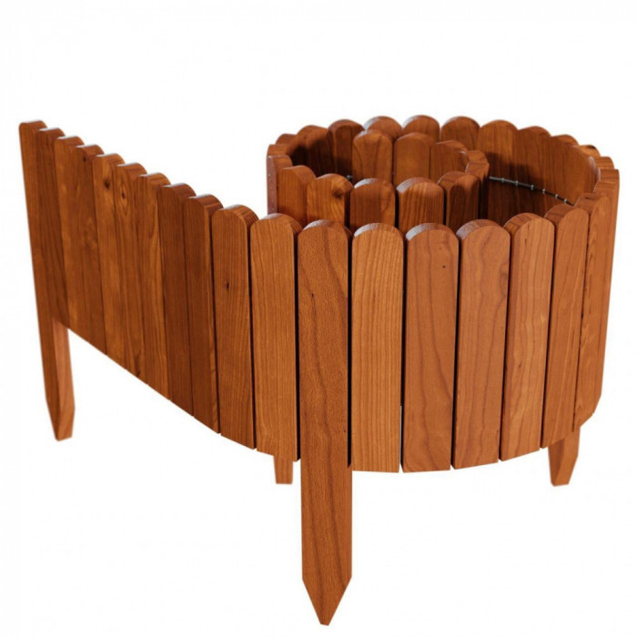 Gard de gradina decorativ din lemn, maro,&nbsp;200x20 cm