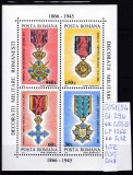 1994 Decorații militare Rom&acirc;nești Bl.296 LP1366 MNH Pret 1,7+1 Lei, Militar, Nestampilat