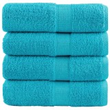 Cumpara ieftin Prosoape de baie premium SOLUND, 4 buc., turcoaz, 30x30 cm, 600 g/m&sup2;