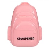 Ascuțitoare Dublă, Model Ghiozdan, 7cm, Culoare Roz, Material Plastic